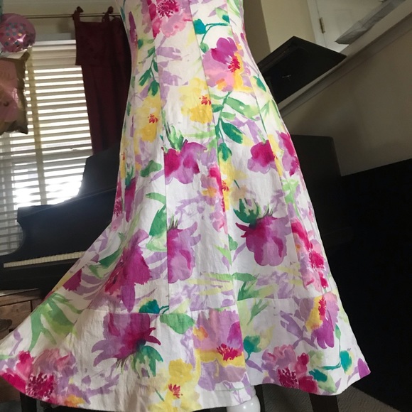 Chaps Floral Spring Dress. 2 (EUC) - Picture 2 of 10
